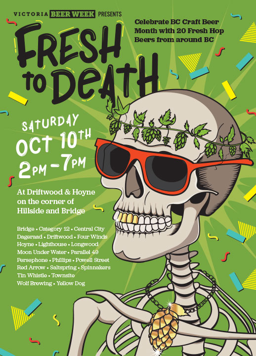 Fresh to Death Poster Skeleton Illustration
